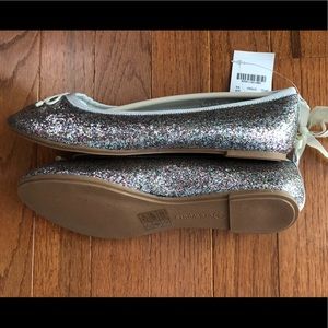 Crewcuts Glitter Ballet Flats Big-kid Size 4 NWT